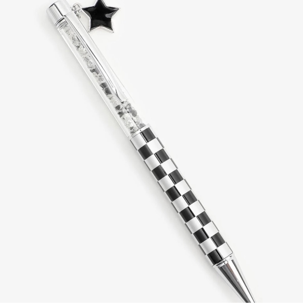 Checkered Ballpoint Star Twist Pen
